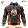 Custom Camo Hunting Design NHL Edmonton Oilers Hoodie 3Ds