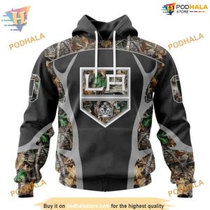 Custom Camo Hunting Design NHL Los Angeles Kings Hoodie 3D