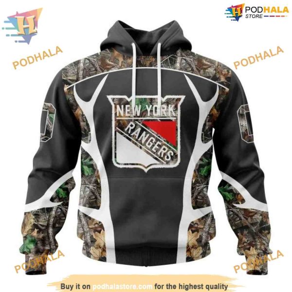 Custom Camo Hunting Design NHL New York Rangers Hoodie 3D