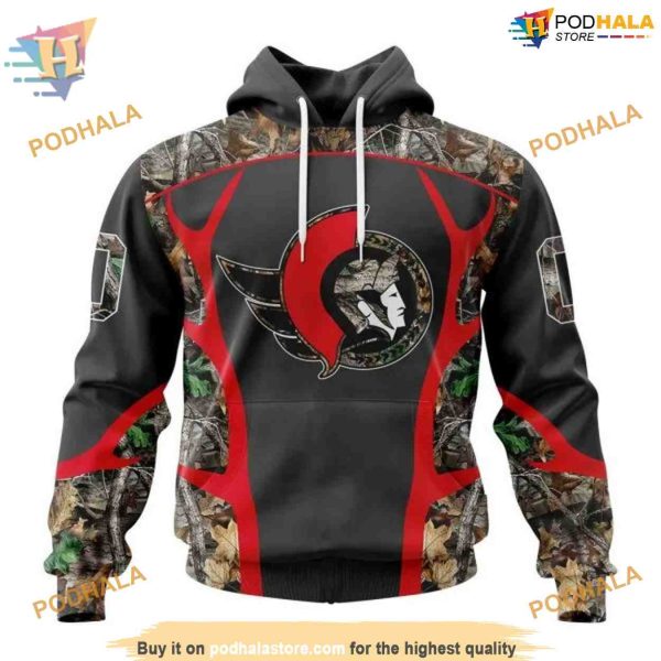 Custom Camo Hunting Design NHL Ottawa Senators Hoodie 3D