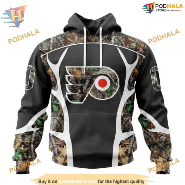 Custom Camo Hunting Design NHL Philadelphia Flyers Hoodie 3D