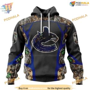 Custom Camo Hunting Design NHL Vancouver Canucks Hoodie 3D