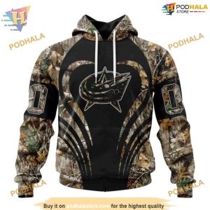 Custom Camo Hunting NHL Columbus Blue Jackets Hoodie 3D