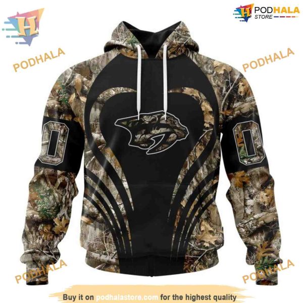 Custom Camo Hunting NHL Nashville Predators Hoodie 3D