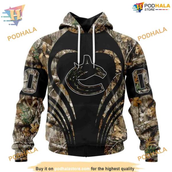 Custom Camo Hunting NHL Vancouver Canucks Hoodie 3D