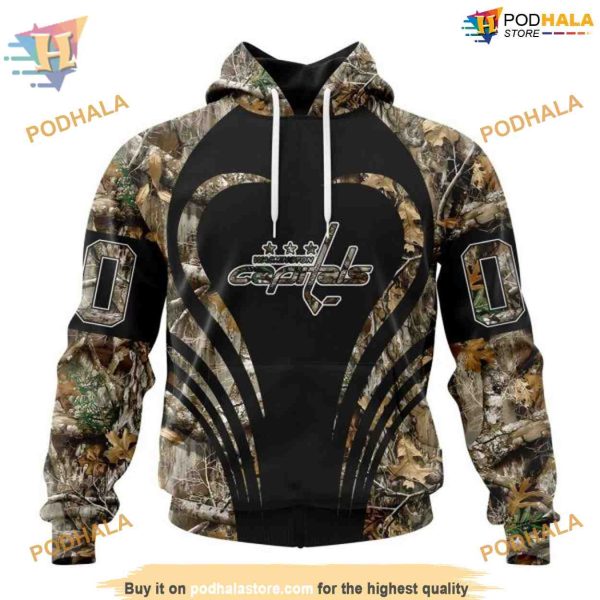 Custom Camo Hunting NHL Washington Capitals Hoodie 3D