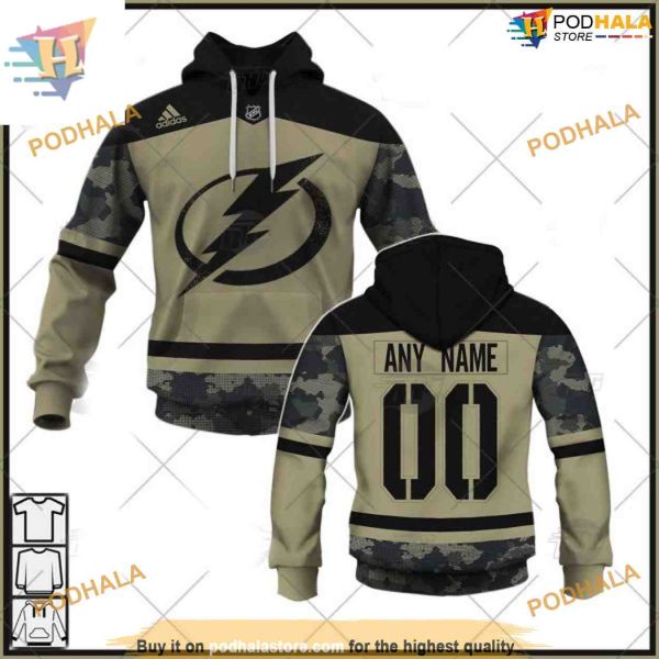 Custom Camo Military Appreciation Jersey NHL Tampa Bay Lightning Hoodie 3D