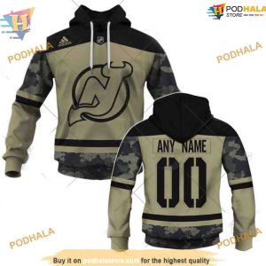 Custom Camo Military Jersey NHL New Jersey Devils Hoodie 3D