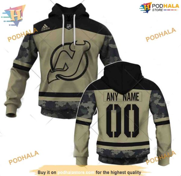 Custom Camo Military Jersey NHL New Jersey Devils Hoodie 3D