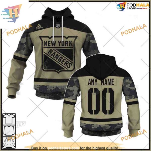 Custom Camo Military Jersey NHL New York Rangers Hoodie 3D