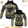 Custom Camo Military Jersey NHL Pittsburgh Penguins Hoodie 3D