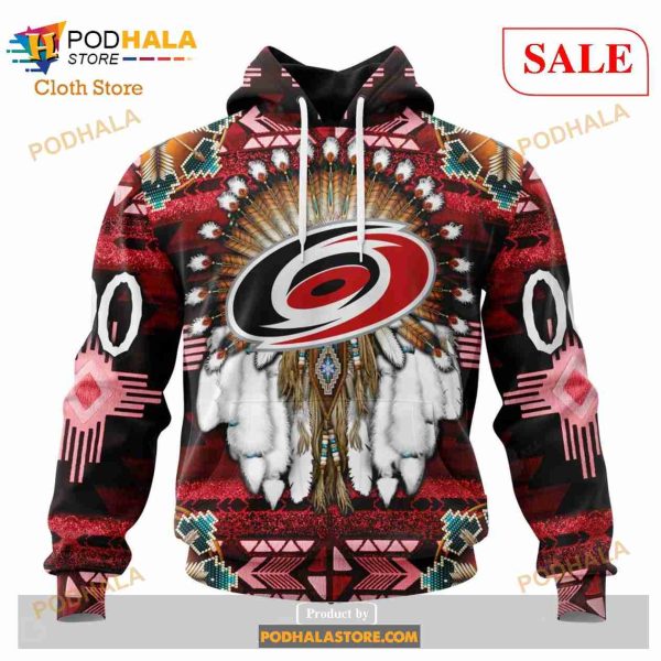 Custom Carolina Hurricanes Native Costume Sweatshirt NHL Hoodie 3D