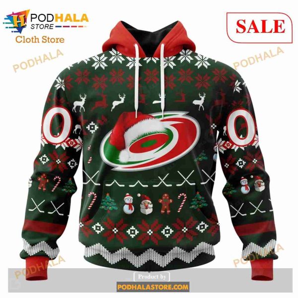 Custom Carolina Hurricanes Unisex Christmas Sweatshirt NHL Hoodie 3D