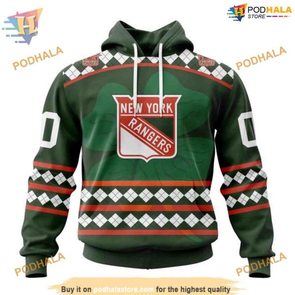 Custom Celebrate St Patrick’s Day NHL New York Rangers Hoodie 3D