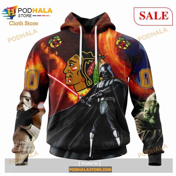 Custom Chicago BlackHawks Design X Star War Sweatshirt NHL Hoodie 3D