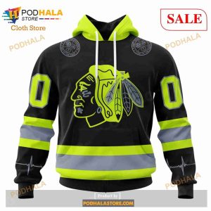 Custom Chicago BlackHawks Unisex FireFighter Uniforms Color NHL Hoodie 3D