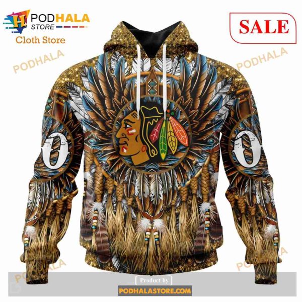 Custom Chicago Blackhawks Native Costume Design Sweatshirt NHL Hoodie 3D