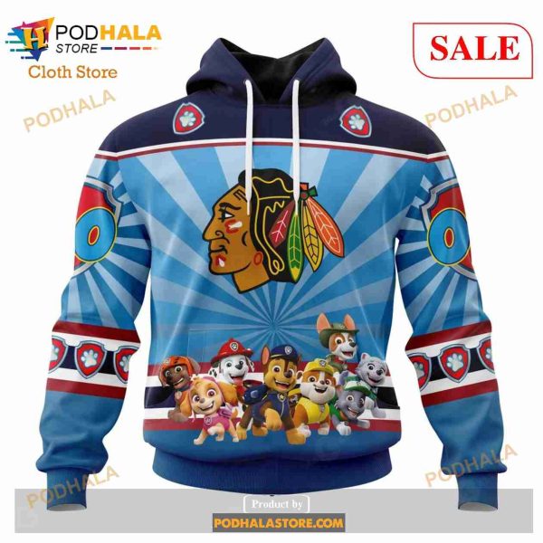 Custom Chicago Blackhawks Paw Patrol Kits Sweatshirt NHL Hoodie 3D