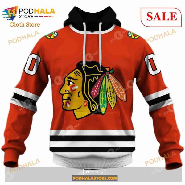 Custom Chicago Blackhawks Throwback Vintage NHL Hockey Sweatshirt Hoodie 3D