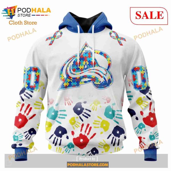 Custom Colorado Avalanche Autism Awareness Design Sweatshirt NHL Hoodie 3D