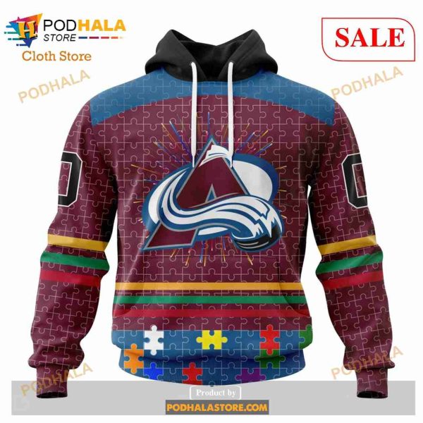 Custom Colorado Avalanche Fearless Aganst Autism Sweatshirt NHL Hoodie 3D