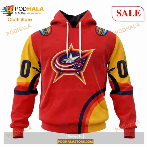 Custom Columbus Blue Jackets ALL Star Sunset Sweatshirt NHL Hoodie 3D