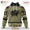 Custom Columbus Blue Jackets Camo Military Appreciation Sweatshirt NHL Hoodie 3D