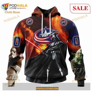 Custom Columbus Blue Jackets Design X Star War Sweatshirt NHL Hoodie 3D