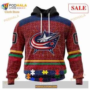 Custom Columbus Blue Jackets Fearless Aganst Autism Sweatshirt NHL Hoodie 3D