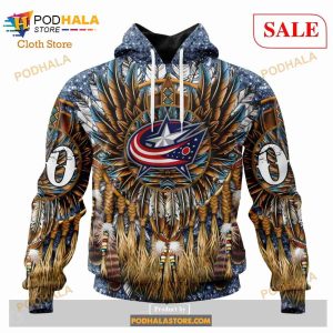 Custom Columbus Blue Jackets Native Costume Design Sweatshirt NHL Hoodie 3D