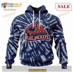 Custom Columbus Blue Jackets Retro Vintage Tie Dye Sweatshirt NHL Hoodie 3D