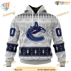 Custom Customized Native Design NHL Vancouver Canucks Hoodie 3D