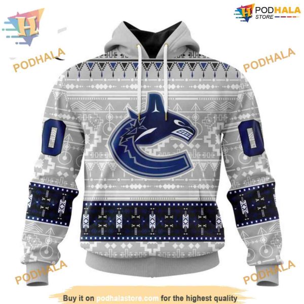 Custom Customized Native Design NHL Vancouver Canucks Hoodie 3D