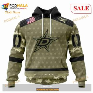 Custom Dallas Stars Camo Military Appreciation Sweatshirt NHL Hoodie 3D