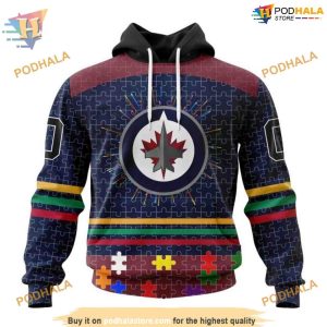 Custom Design Autism Concept NHL Winnipeg Jets Hoodie 3D Shirt