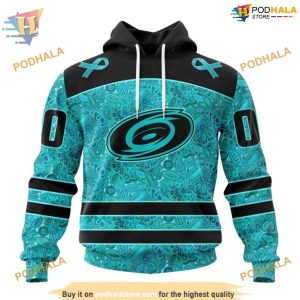 Custom Design Fight Ovarian Cancer NHL Carolina Hurricanes Hoodie 3D