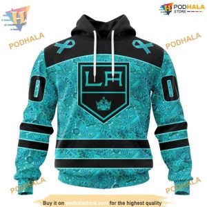 Custom Design Fight Ovarian Cancer NHL Los Angeles Kings Hoodie 3D