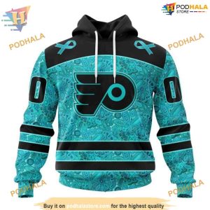 Custom Design Fight Ovarian Cancer NHL Philadelphia Flyers Hoodie 3D