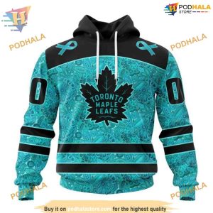 Custom Design Fight Ovarian Cancer NHL Toronto Maple Leafs Hoodie 3D