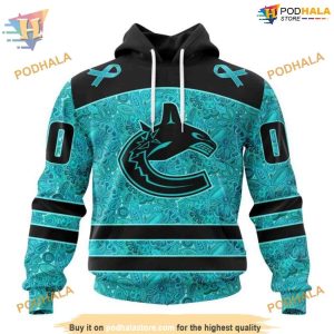 Custom Design Fight Ovarian Cancer NHL Vancouver Canucks Hoodie 3D