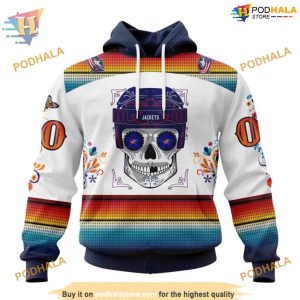 Custom Design For Dia De Los Muertos NHL Columbus Blue Jackets Hoodie 3D