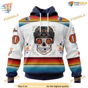 Custom Design For Dia De Los Muertos NHL Edmonton Oilers Hoodie 3D