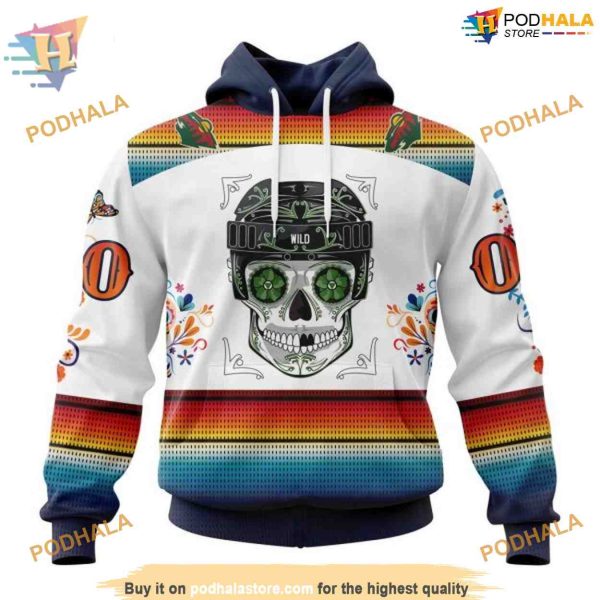 Custom Design For Dia De Los Muertos NHL Minnesota Wild Hoodie 3D