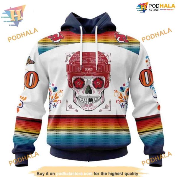 Custom Design For Dia De Los Muertos NHL New Jersey Devils Hoodie 3D