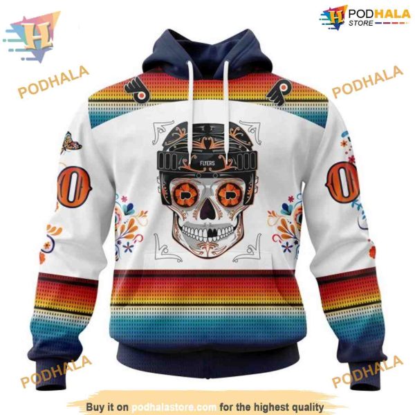 Custom Design For Dia De Los Muertos NHL Philadelphia Flyers Hoodie 3D