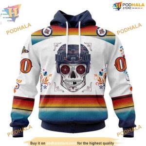 Custom Design For Dia De Los Muertos NHL Winnipeg Jets Hoodie 3D