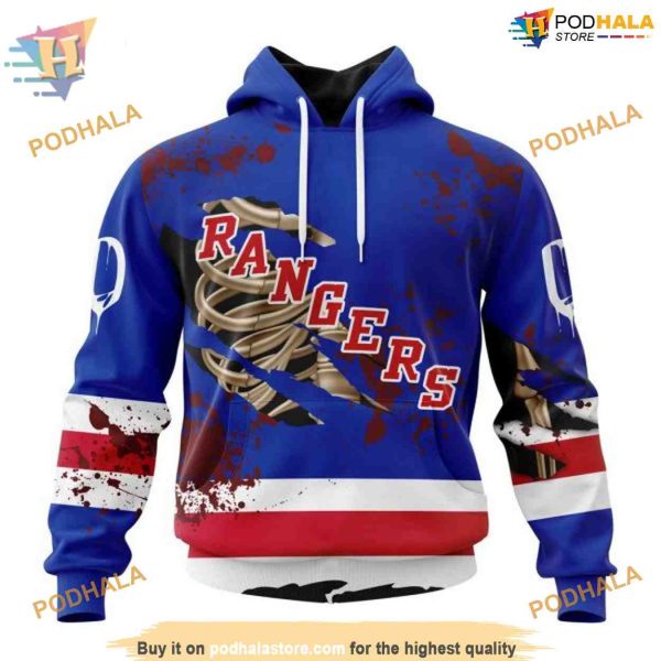 Custom Design For Halloween NHL New York Rangers Hoodie 3D