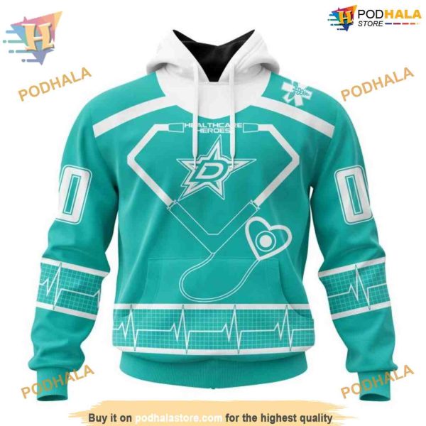 Custom Design Honoring Healthcare Heroes NHL Dallas Stars Hoodie 3D