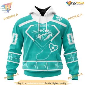 Custom Design Honoring Healthcare Heroes NHL Nashville Predators Hoodie 3D