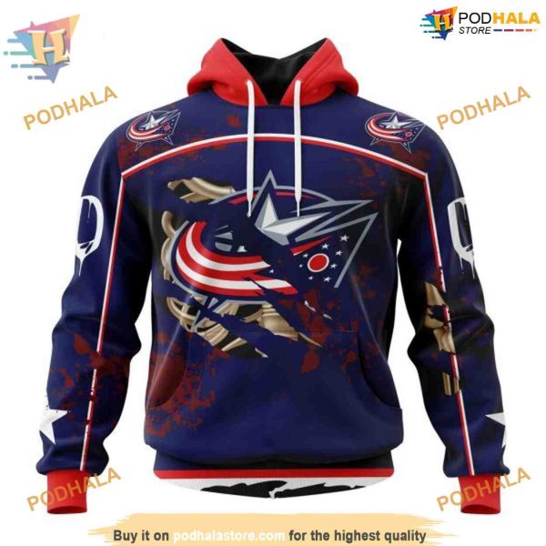 Custom Design Jersey Halloween NHL Columbus Blue Jackets Hoodie 3D